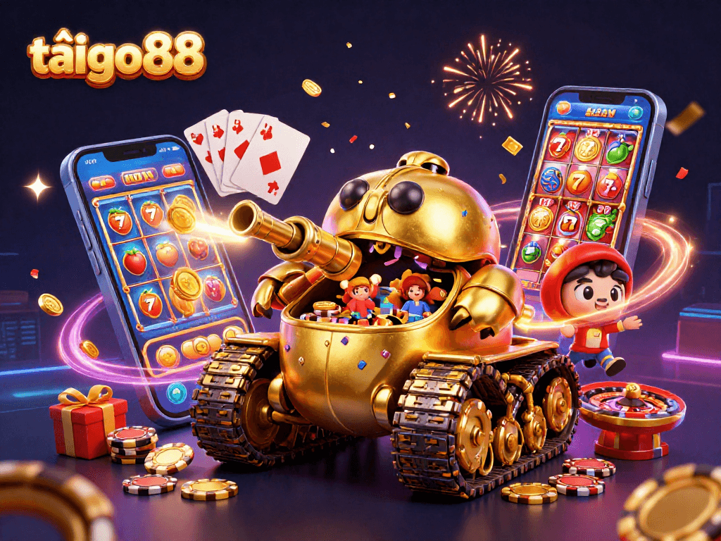 Immerse in the excitement of tải go88 with a golden beetle tank casino bursting with fun elements.