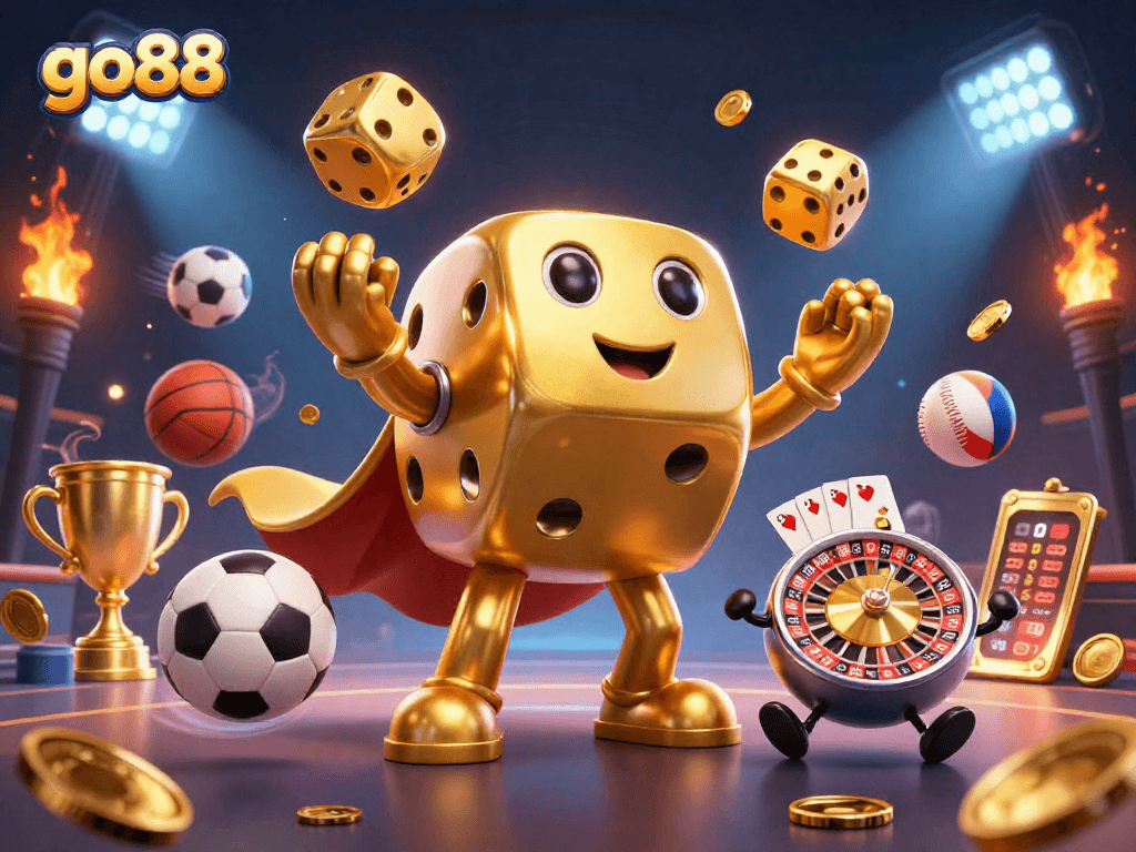 Engage with go88's captivating casino adventure featuring dynamic sports elements and vibrant characters.