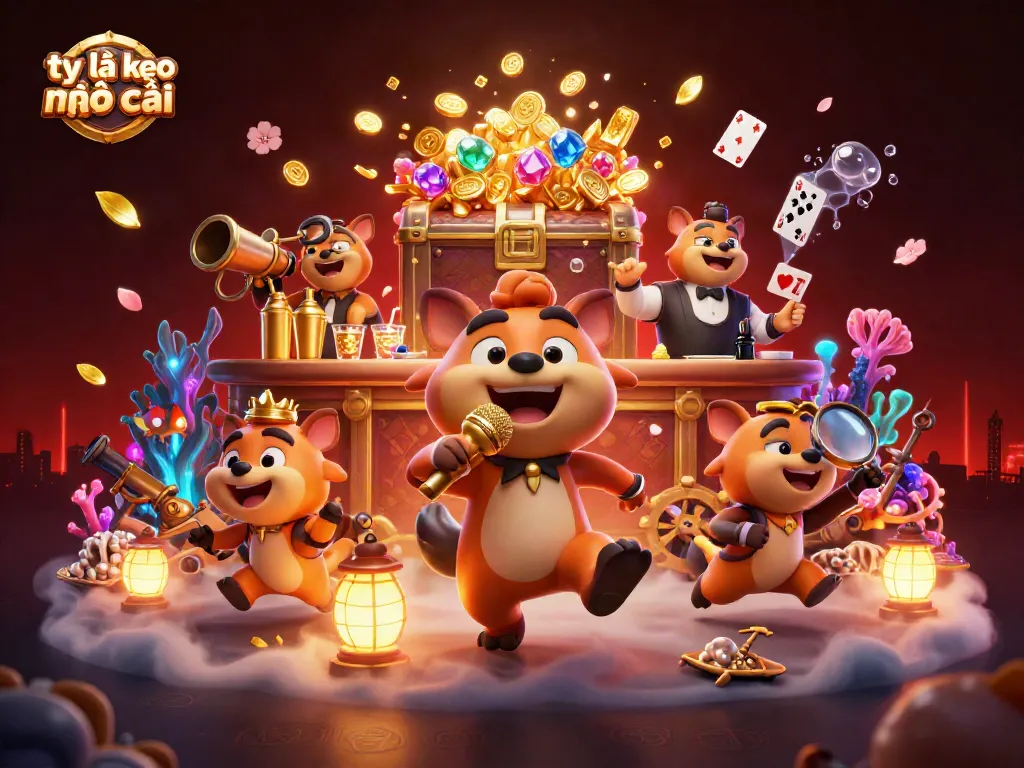 Experience tỷ lệ kèo nhà cái with animated hyenas hosting a vibrant casino scene.