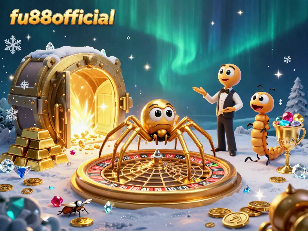 fu88offical displays an engaging casino scene with a charming spider and fly at play.