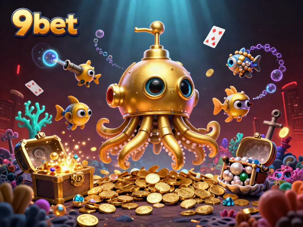 Experience the thrill of winning at 9bet with vibrant casino elements and glowing treasures