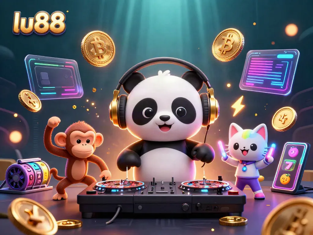 Spin and win at LU88 with vibrant characters celebrating in a grand casino atmosphere.