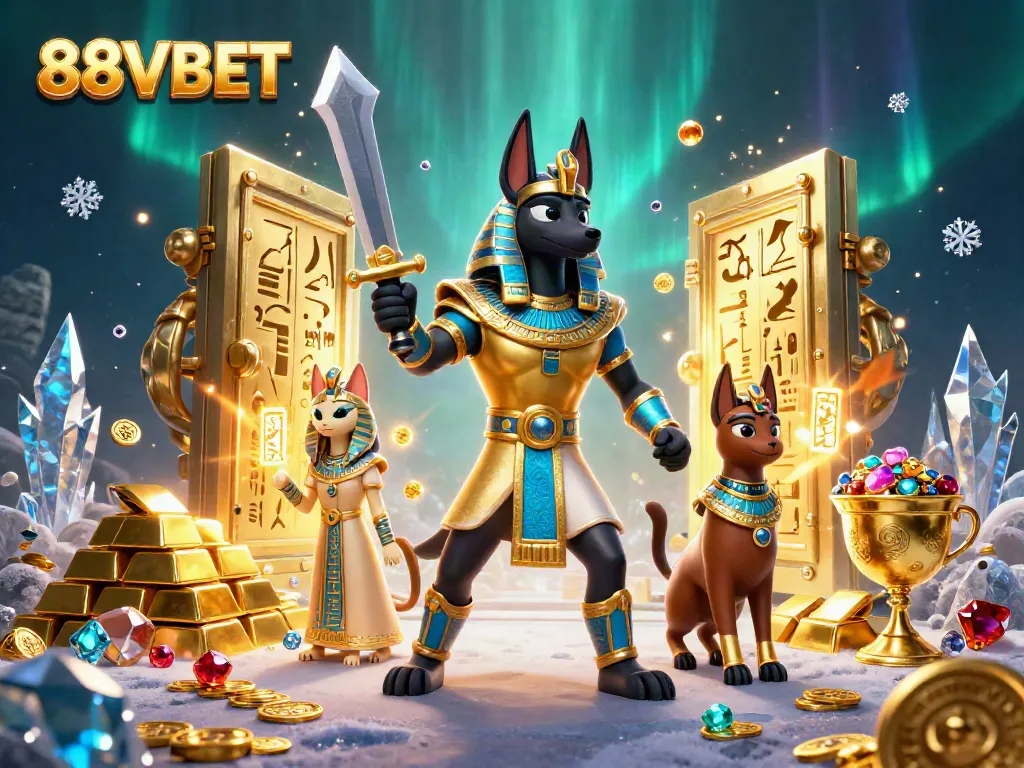 Join the adventure at 88VBET with an Egyptian theme featuring Anubis and treasures!
