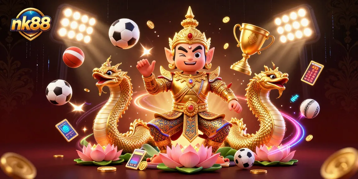Engage in thrilling betting activities at nk88 with dynamic sports elements and vivid casino characters.