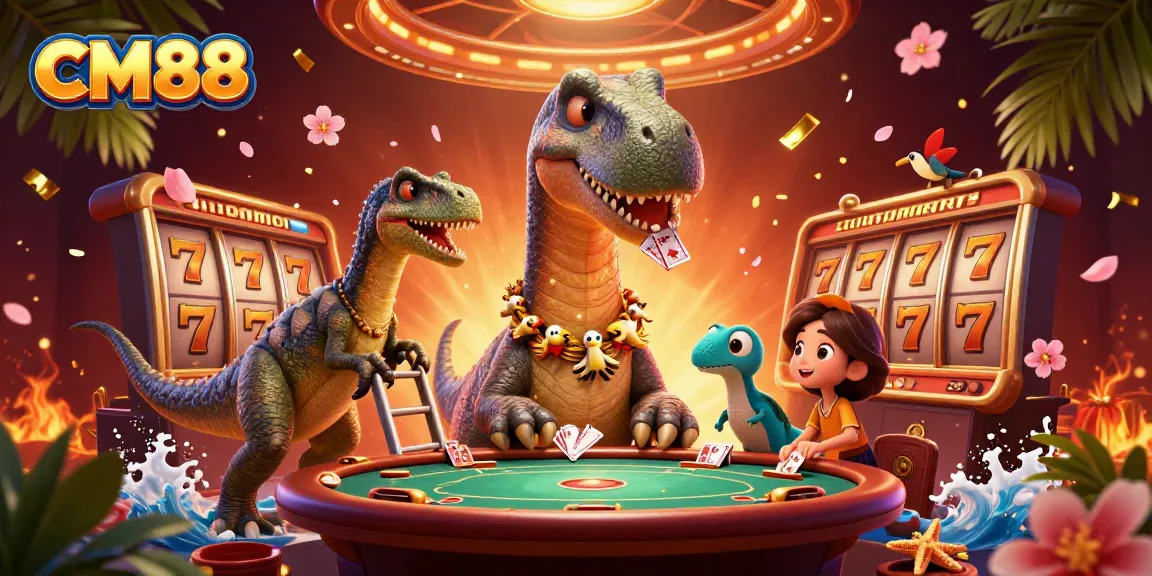 Experience excitement at CM88 with a vibrant casino scene featuring dynamic characters and thrilling gameplay.