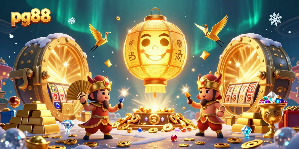 Experience the excitement of pg88 with golden lantern spirits amidst a vibrant casino scene.