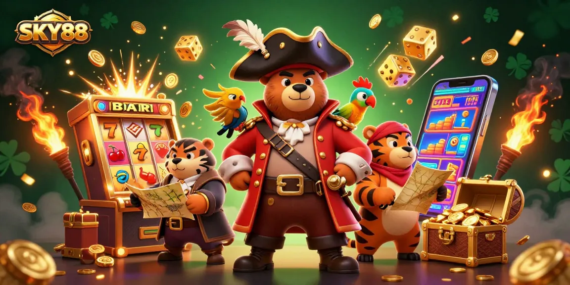 Sky88 delivers thrilling slot action with vibrant characters and eye-catching casino elements.