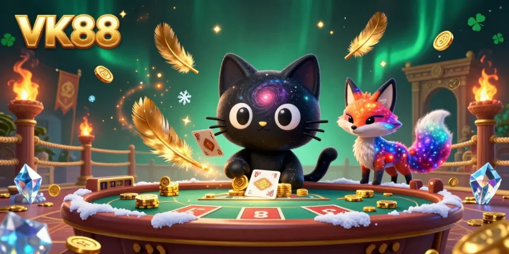 Engage in exciting gambling adventures at VK88, featuring dynamic cosmic casino elements.