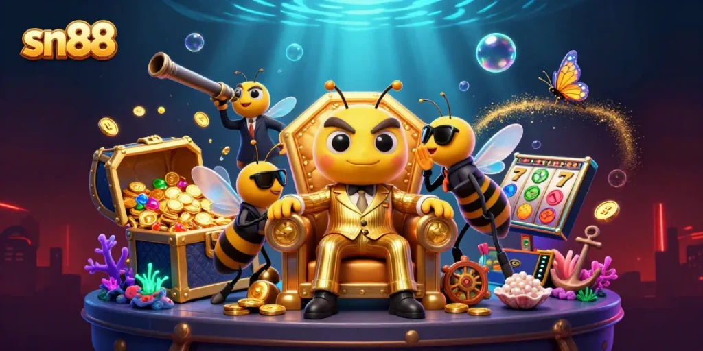 Experience thrilling gameplay at sn88 with vibrant casino elements in a dynamic underwater scene.