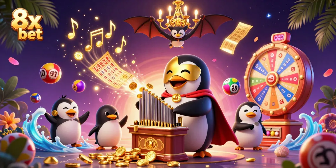 Bet on 8x bet for exciting moments with engaging lottery and casino elements in a vibrant scene