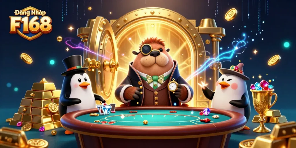 Experience Đăng Nhập F168 with expert players in a vibrant underwater casino scene.