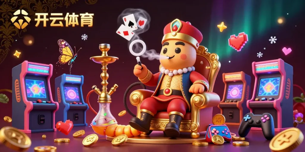 Engage in immersive gaming experiences with 开云体育, featuring a vibrant casino illustration complete with dynamic gaming elements.